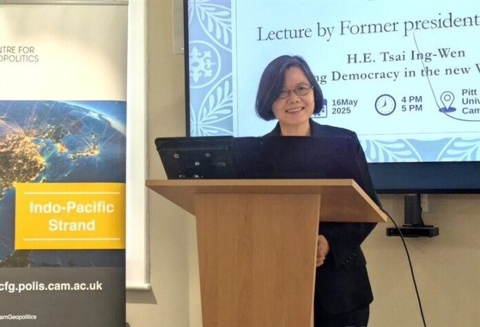 Former President Tsai Ing-wen Calls for Democratic Unity Against Rising Authoritarianism in Cambridge Speech